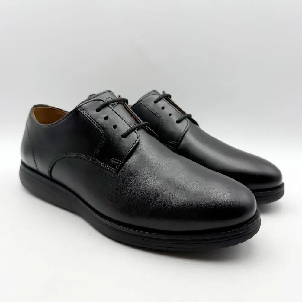 Johnson & Murphy Kids Upton Plain Toe Oxford Shoes US 7 M Black Leather NIB